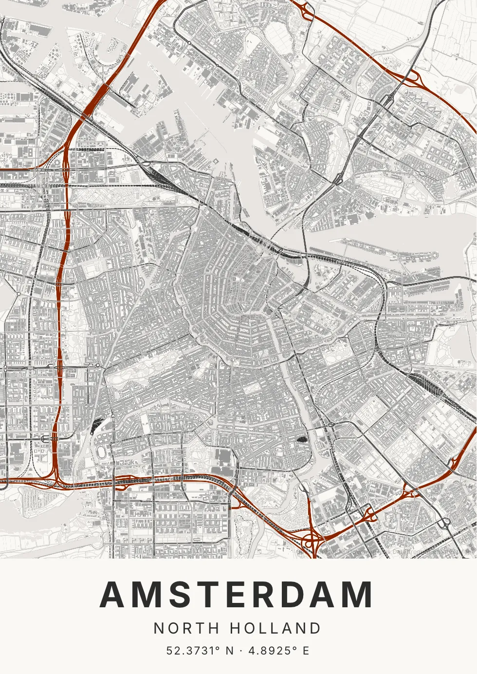 Amsterdam in Inktwas stijl