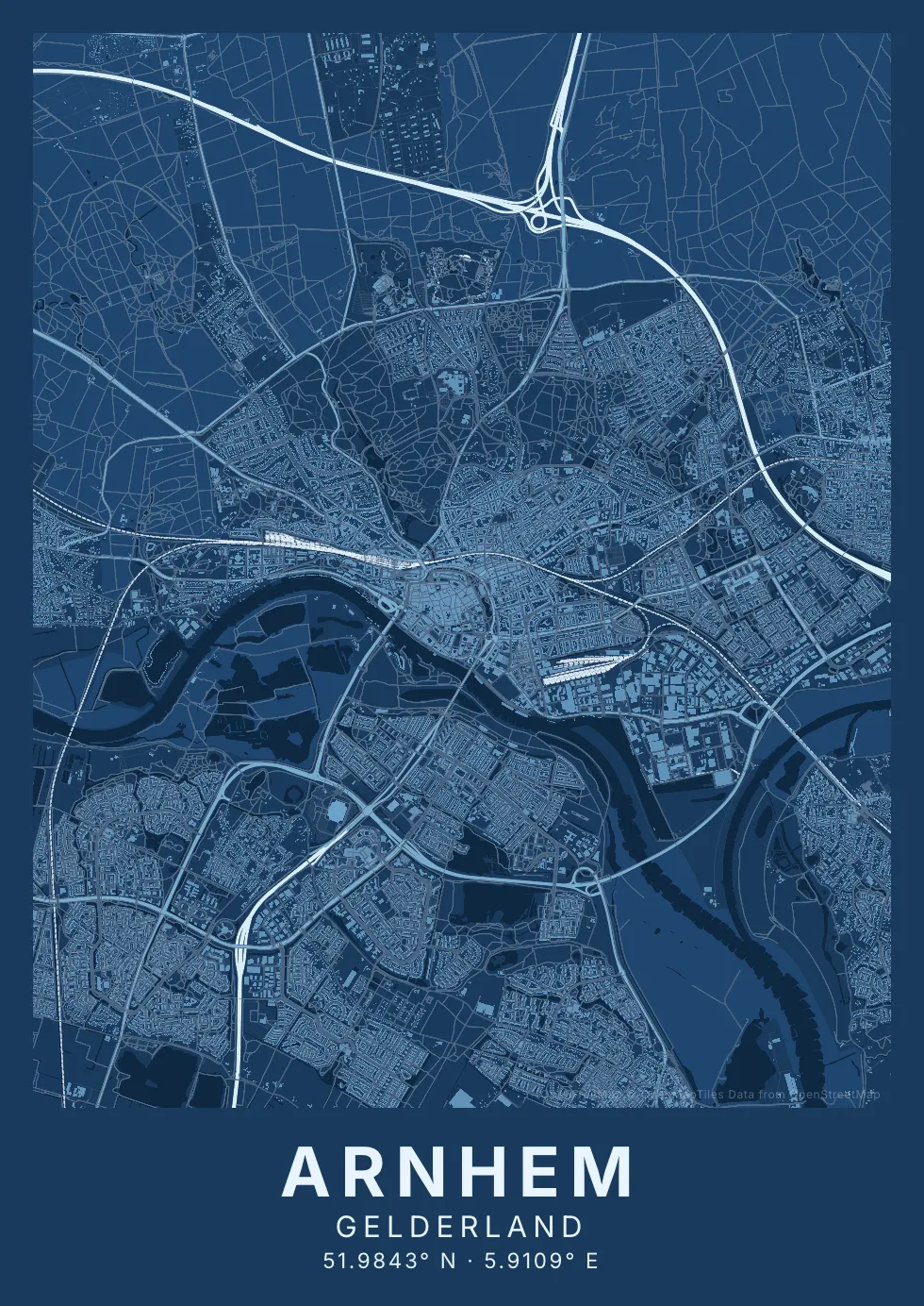 Blauwdruk poster stijl