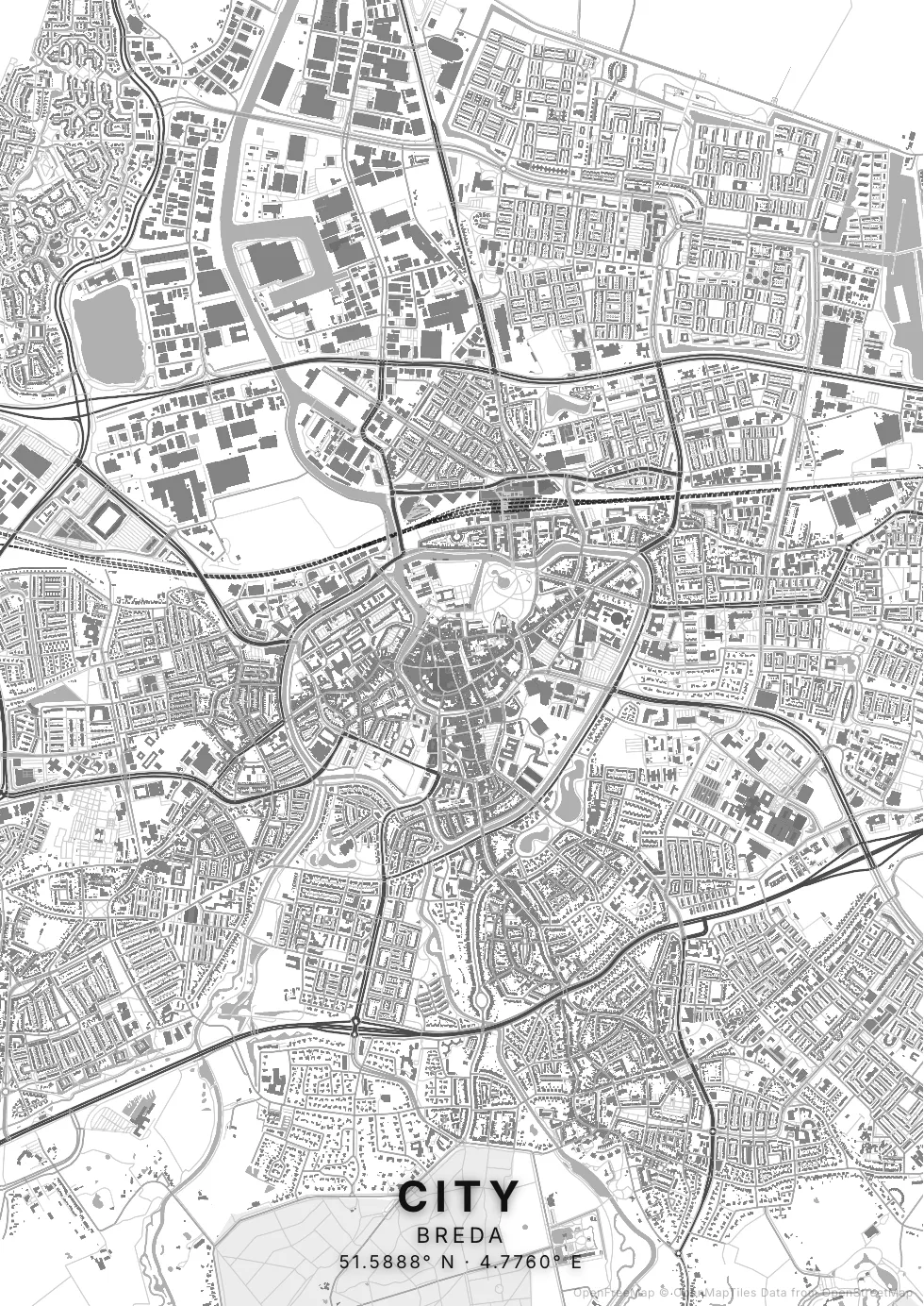 Kaartposter van Breda