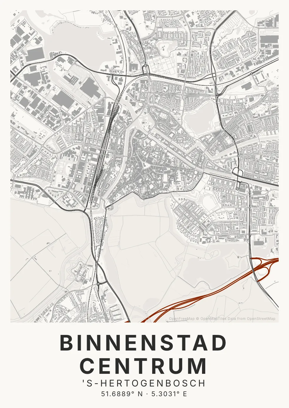 Inktwas kaartposter stijl