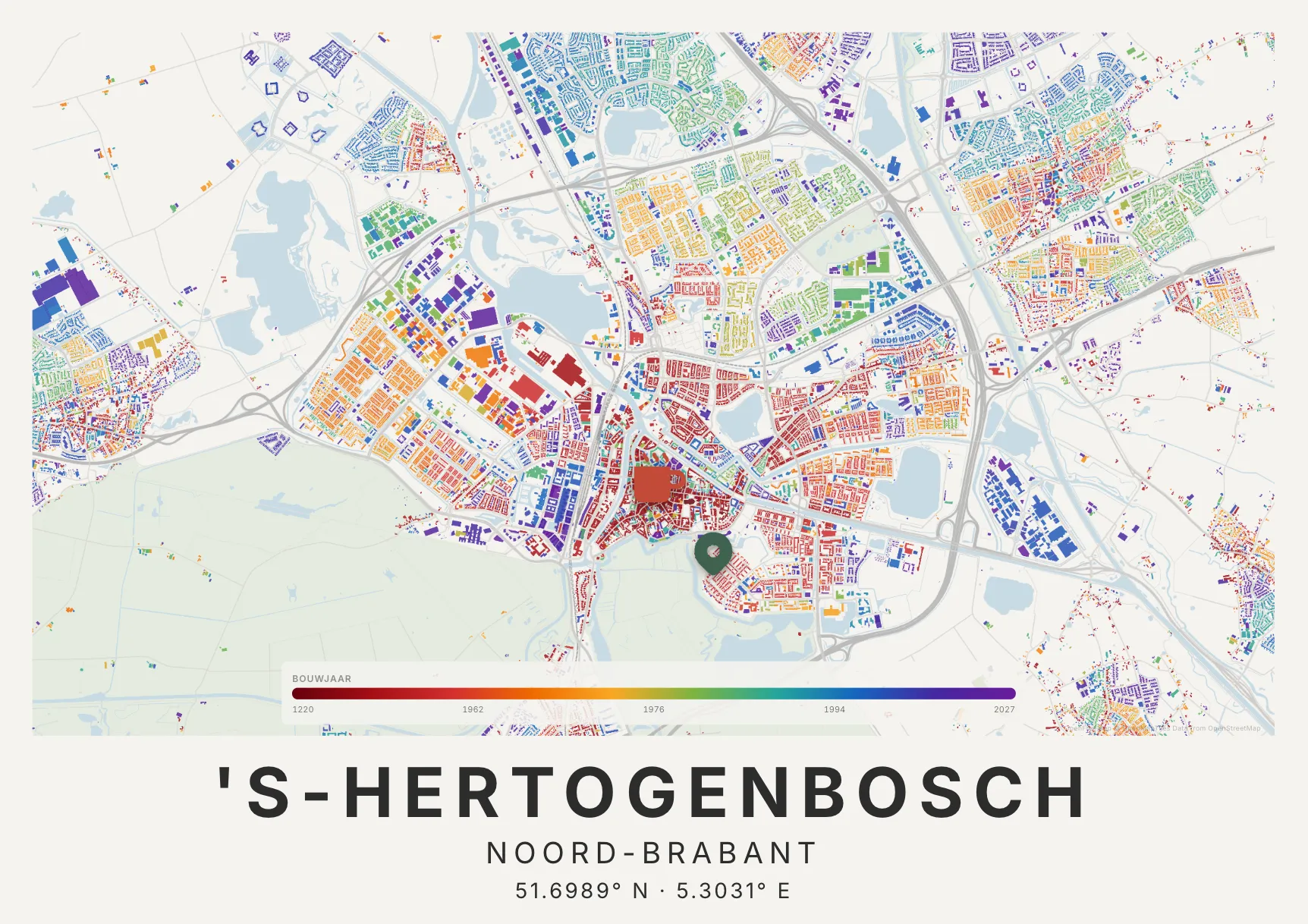 Tijdlaag liggende poster stijl