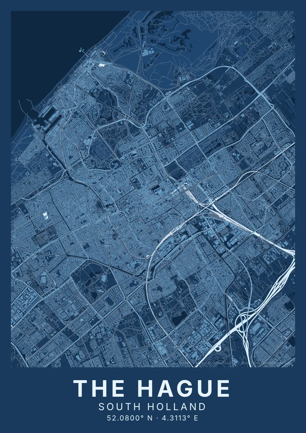 Blauwdruk poster stijl
