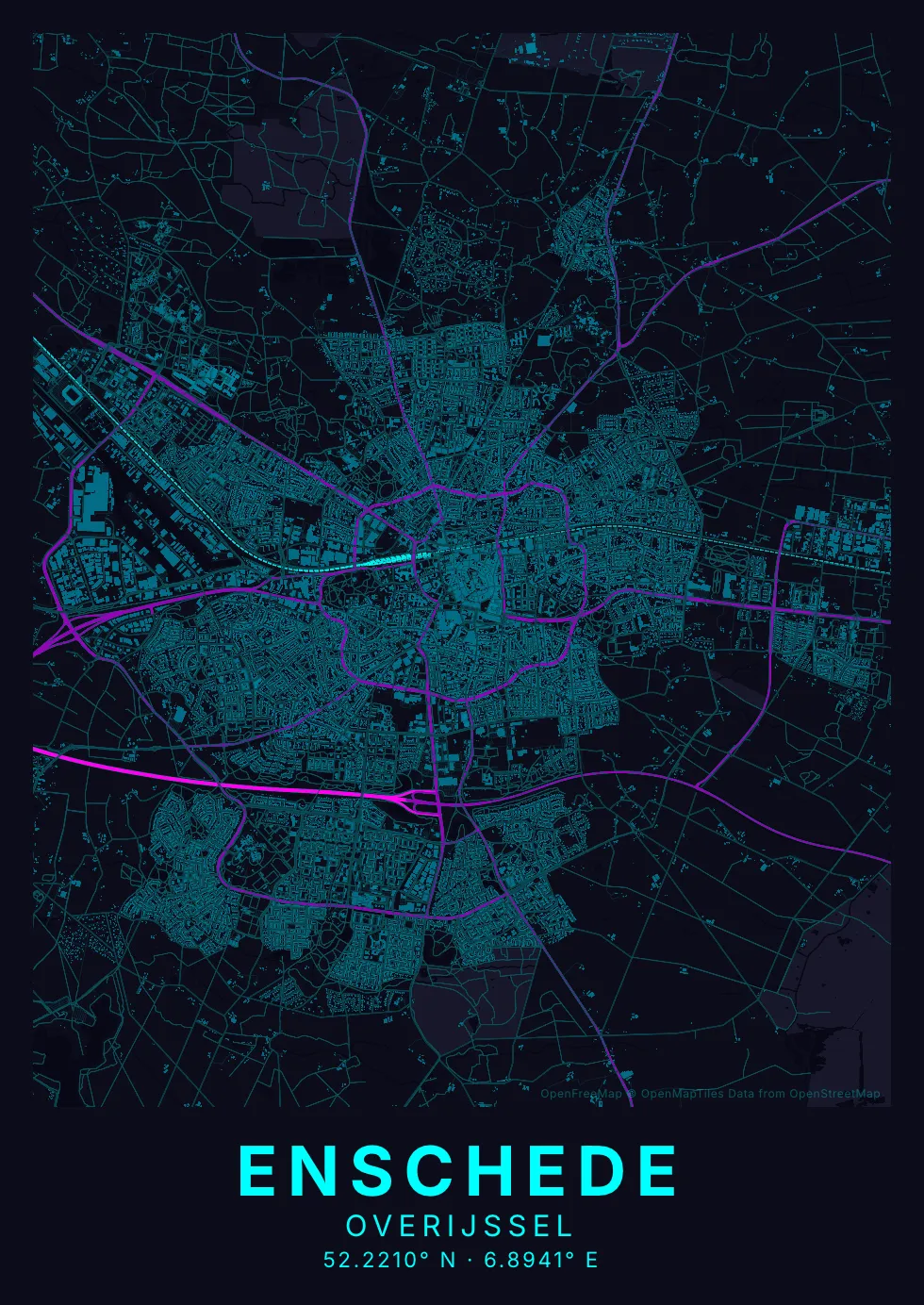 Neon poster stijl