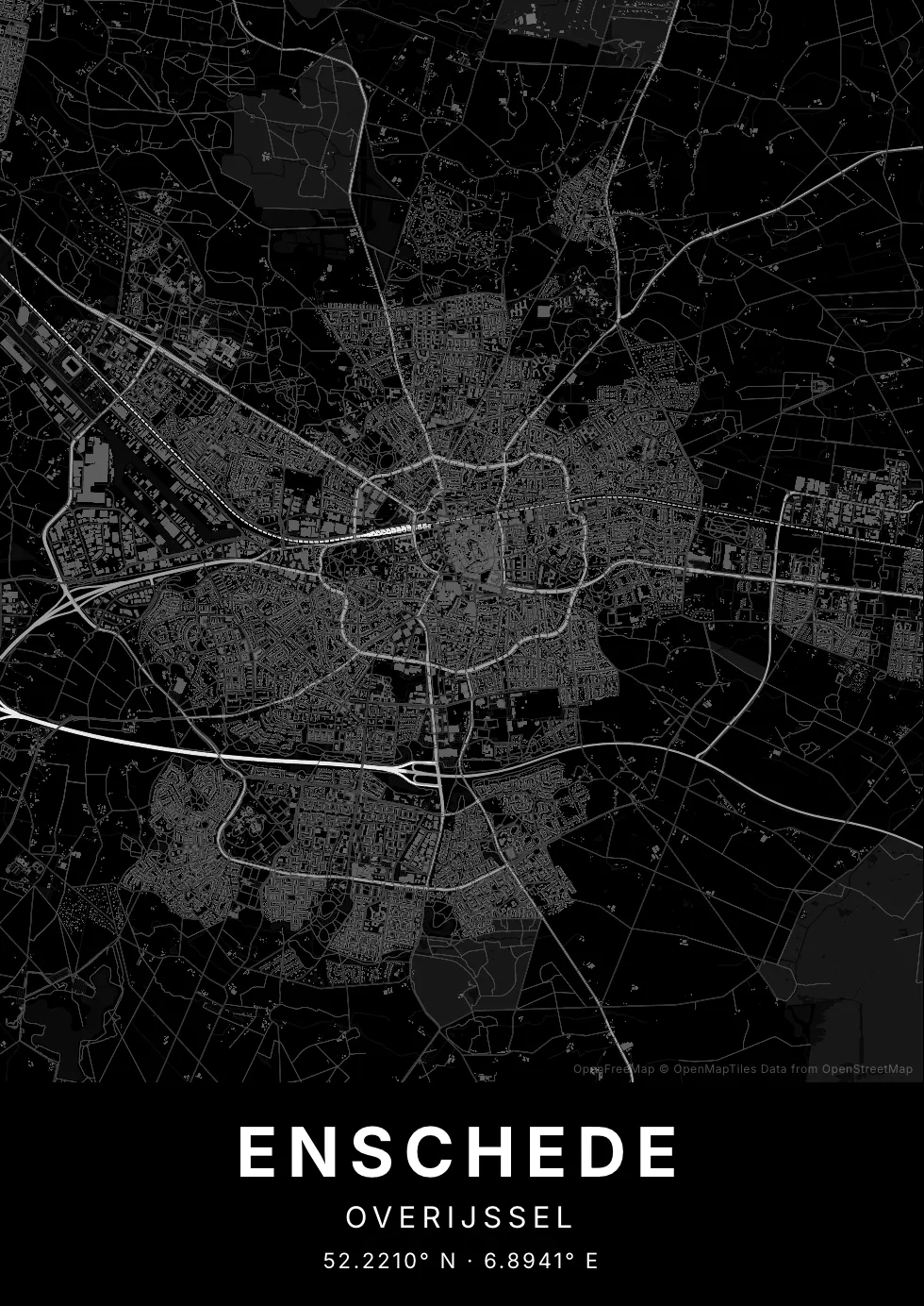 Kaartposter van Enschede
