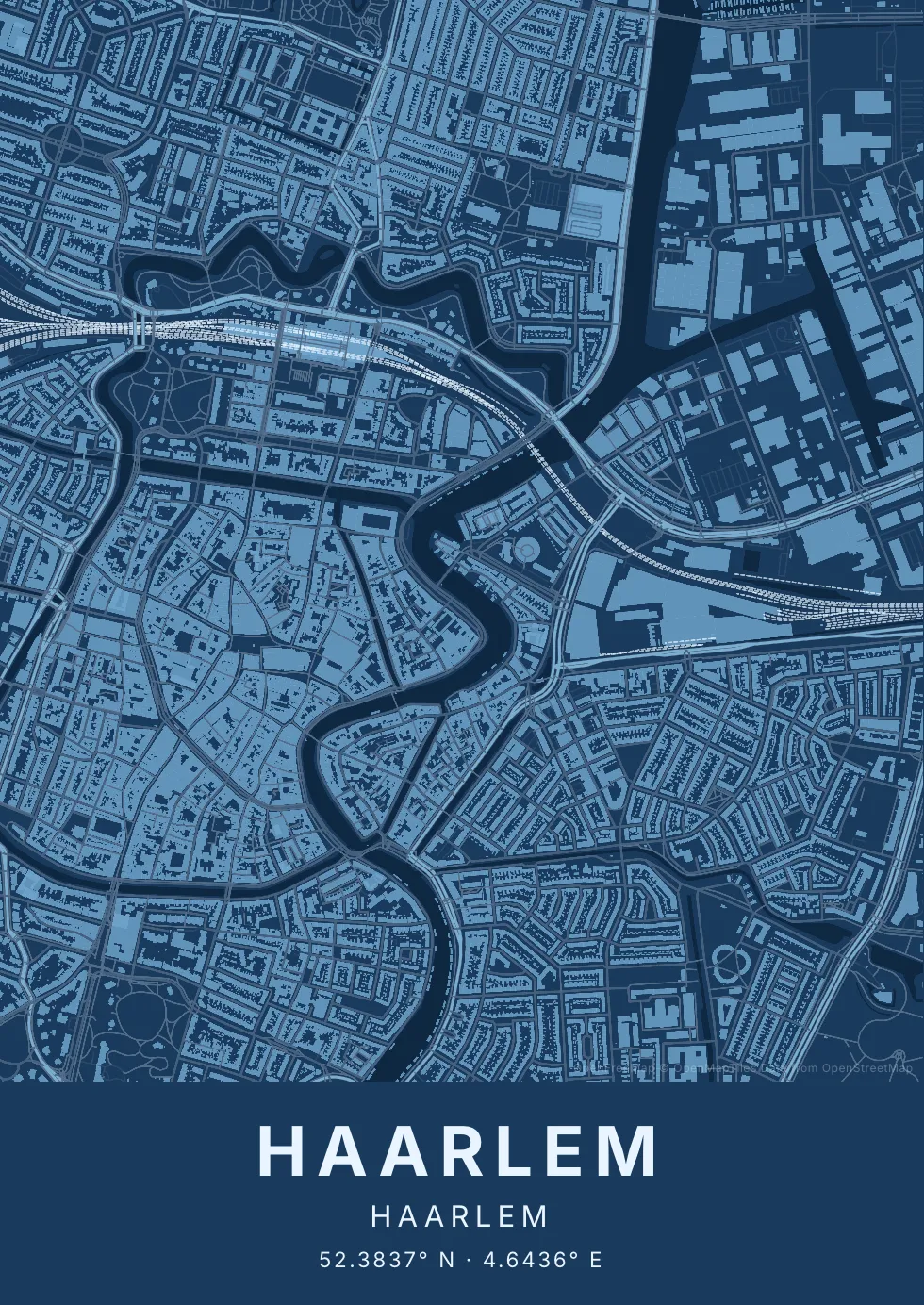 Haarlem in Blauwdruk stijl