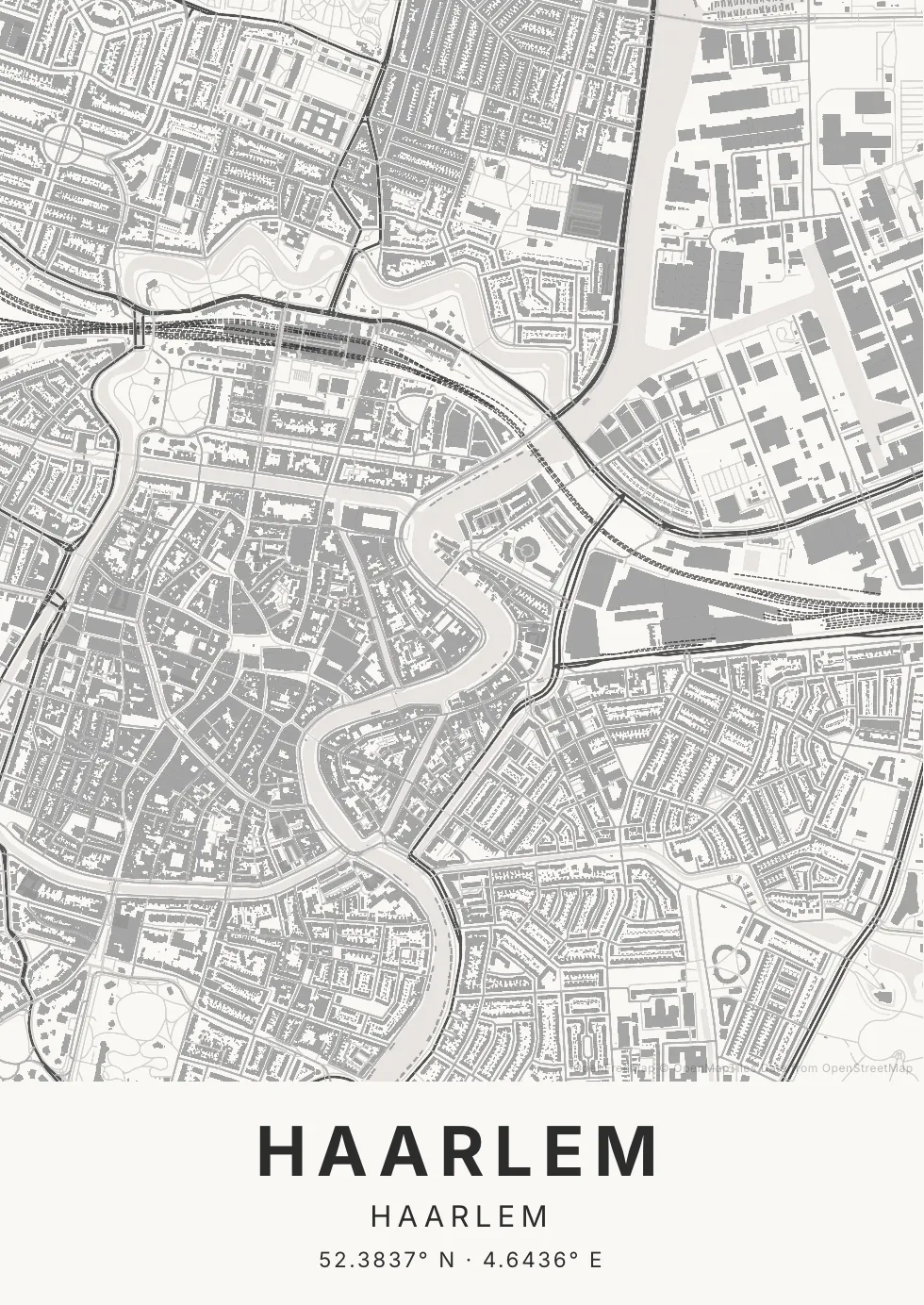 Kaartposter van Haarlem
