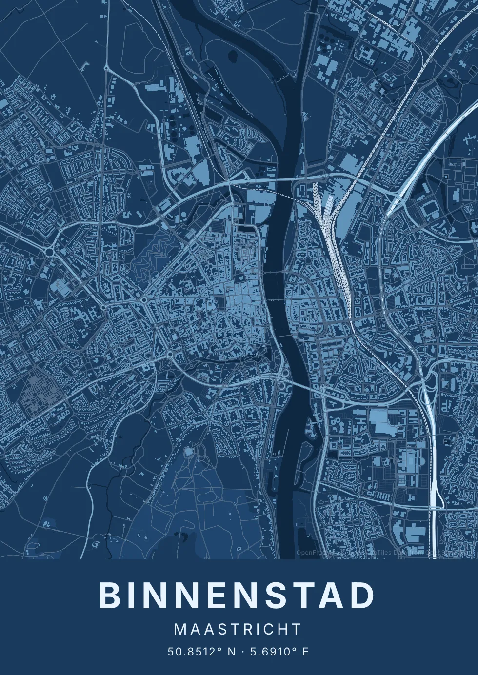 Maastricht in Blauwdruk stijl