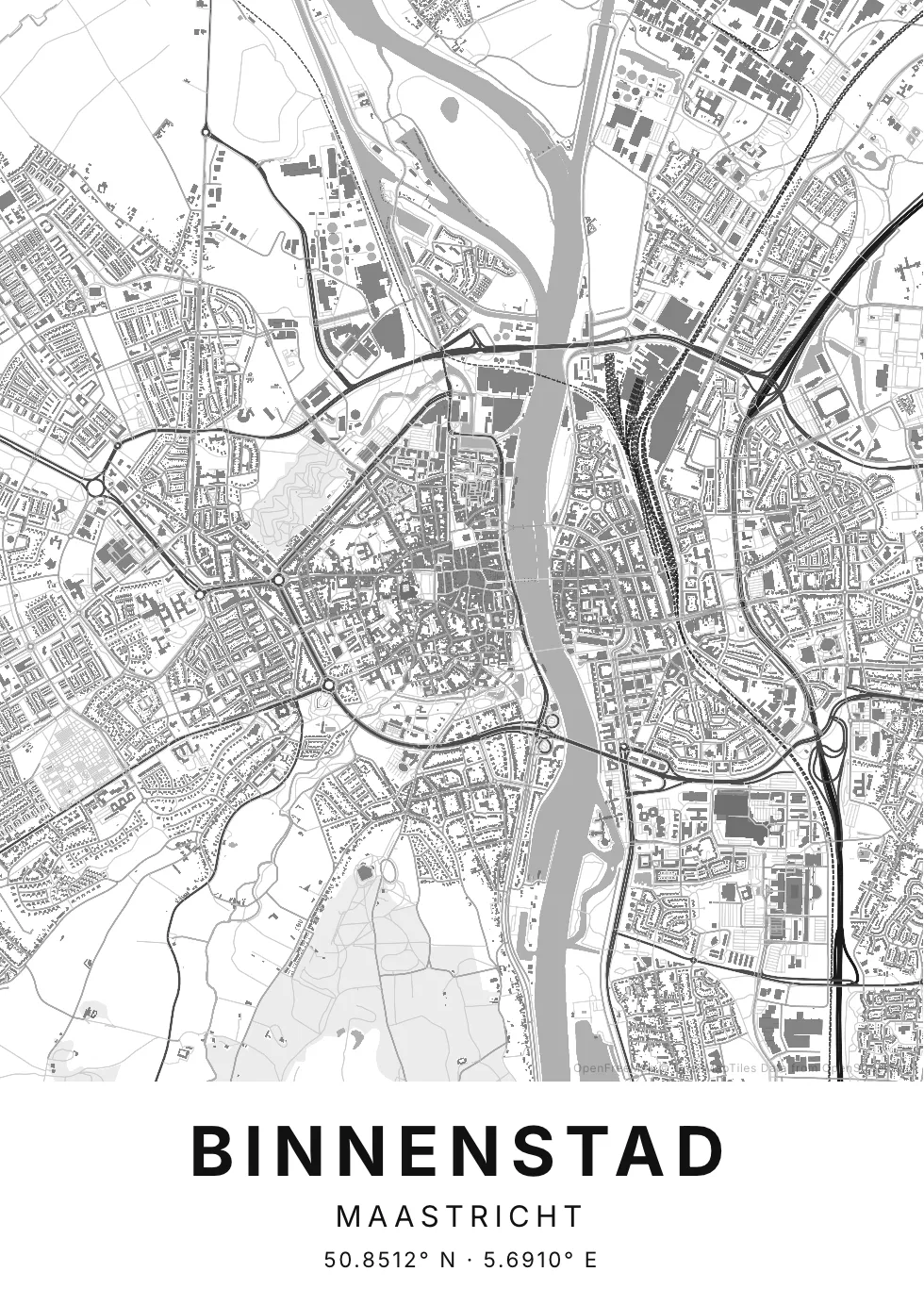 Maastricht kaartposter in Helder stijl