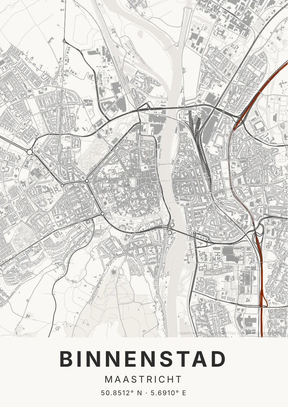 Maastricht in Inktwas stijl