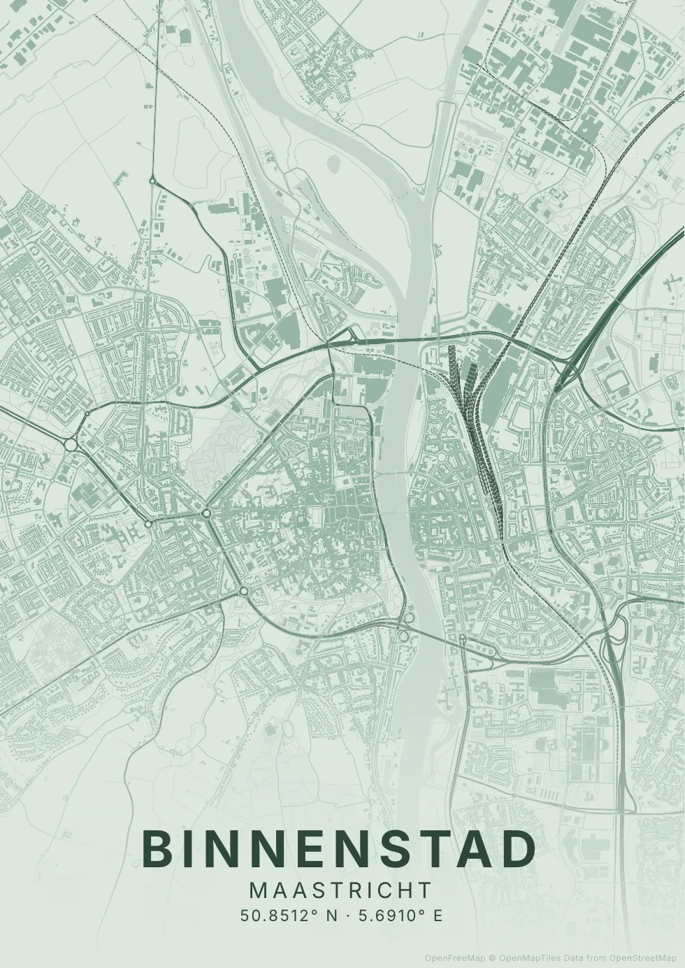 Kaartposter van Maastricht