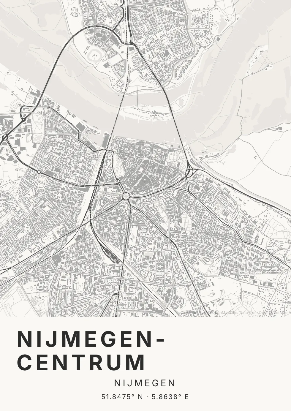 Nijmegen in Inktwas stijl