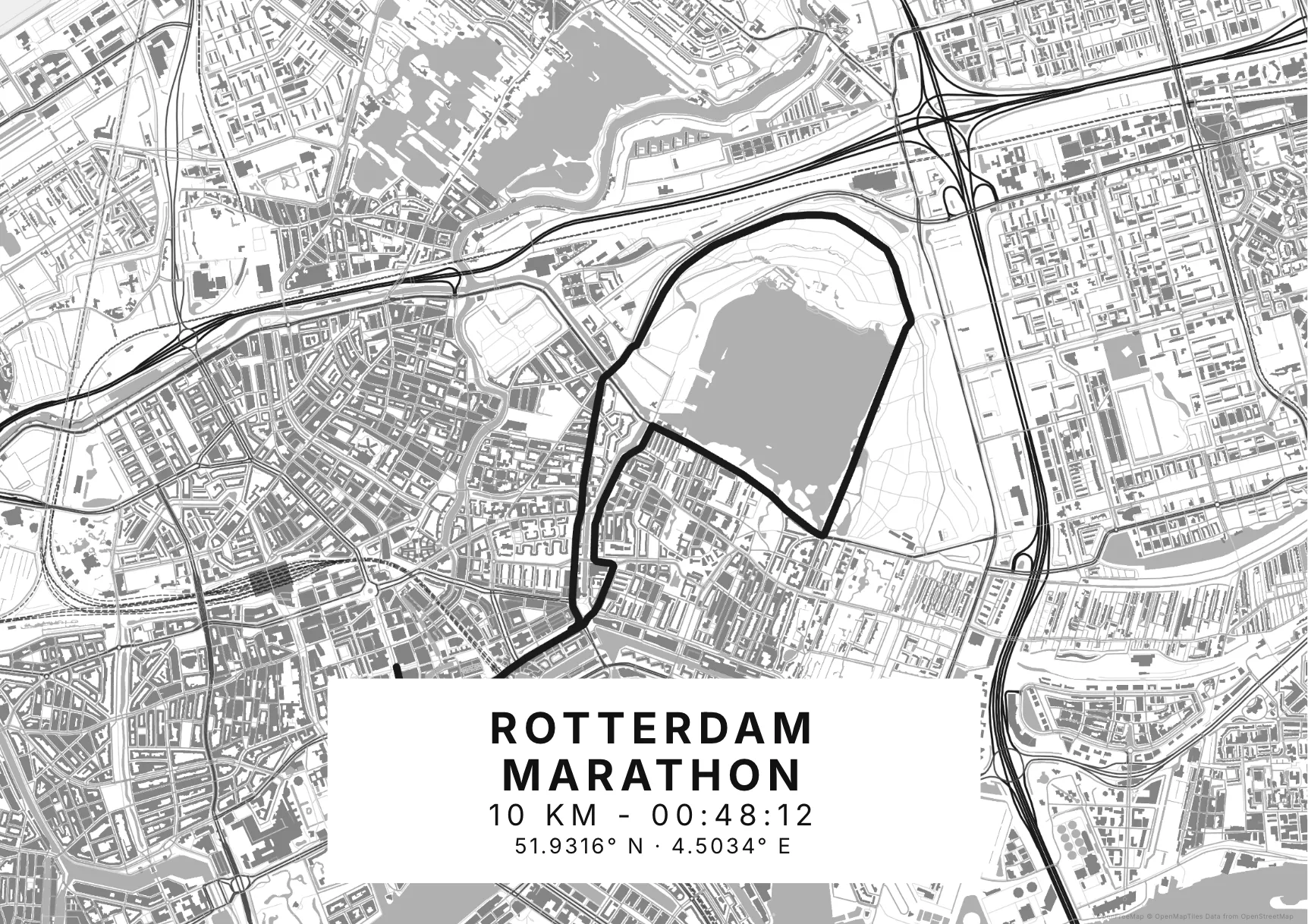 Kaartposter Rotterdam in Helder stijl