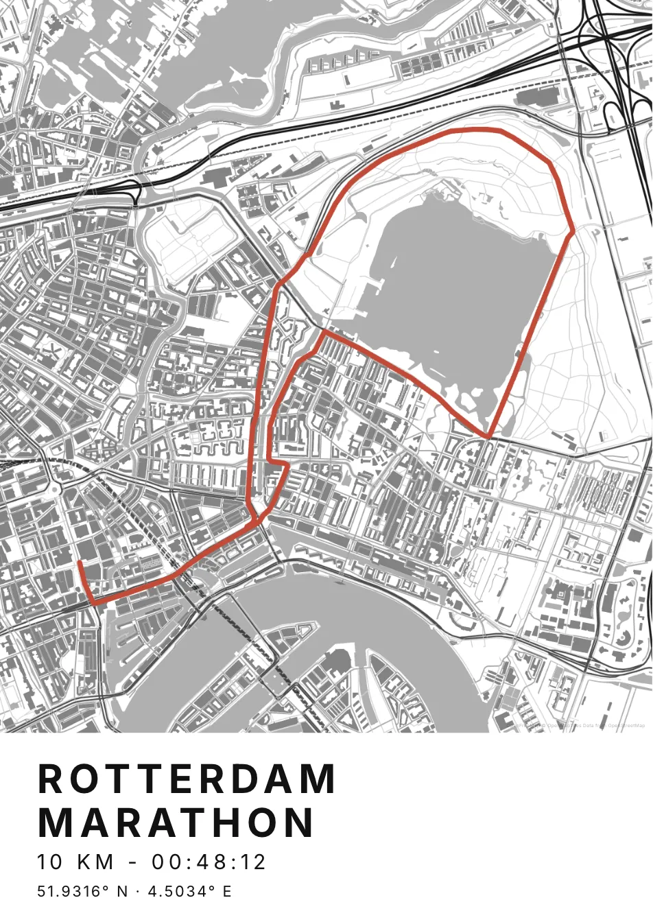 Kaartposter Rotterdam in Helder stijl