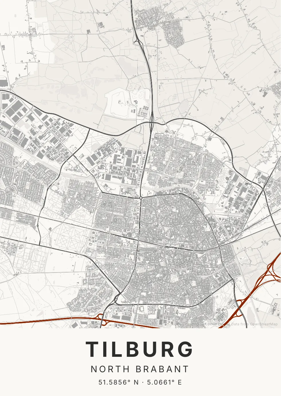 Tilburg in Inktwas stijl