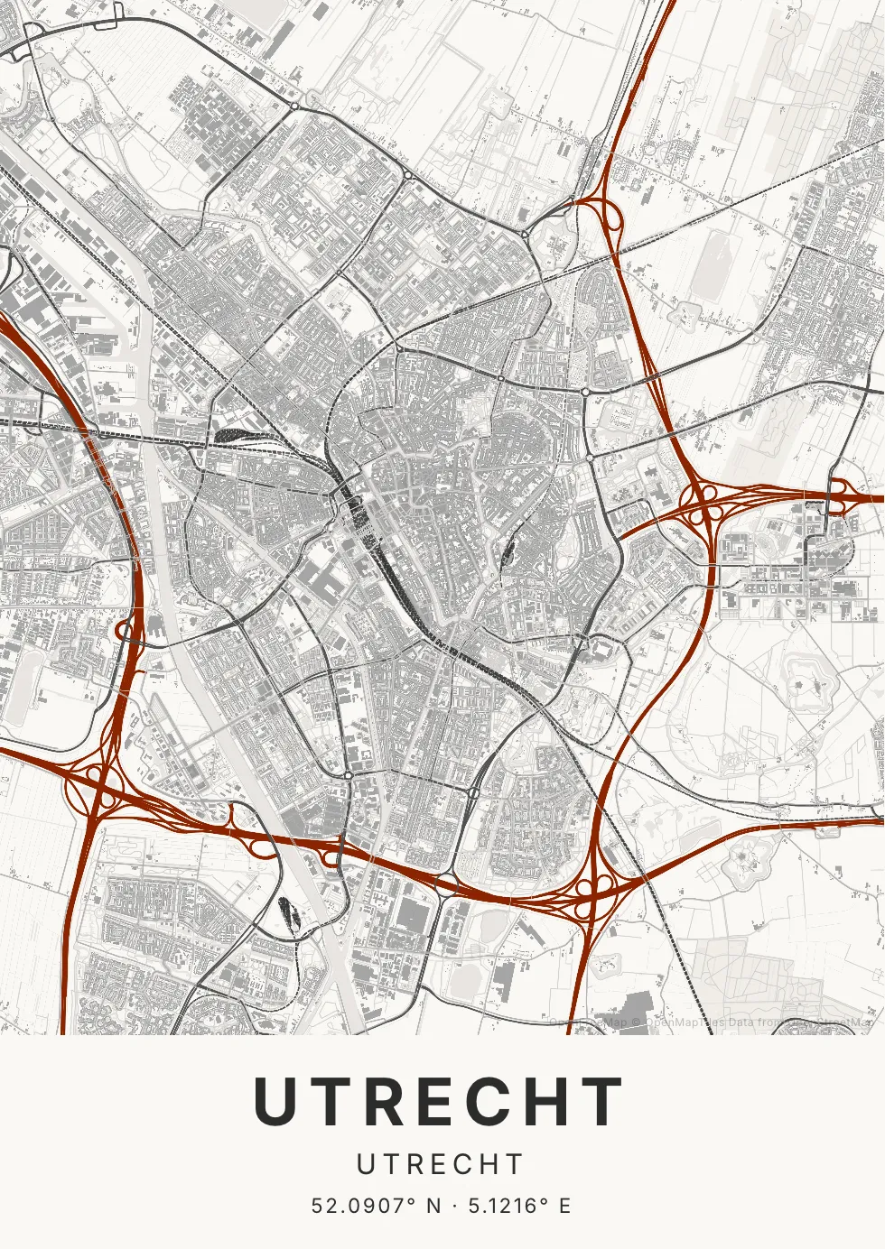 Utrecht in Inktwas stijl