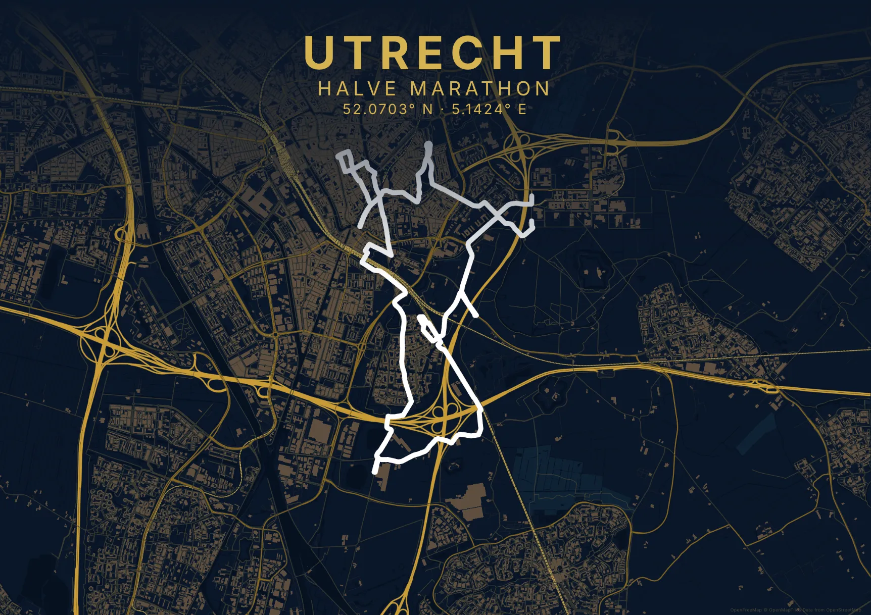 Nachtblauw liggende poster stijl